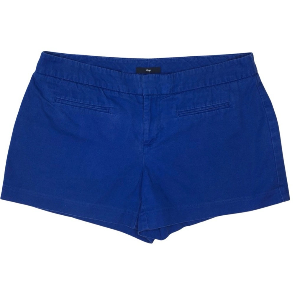 GAP Shorts Solid Canvas Cotton Royal Blue 4 Petite